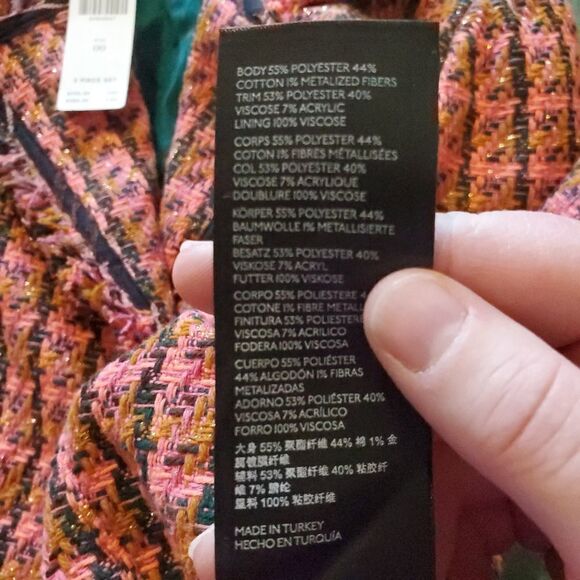 NWT Anthrpologie Maeve tweed pink combo jacket sz 00 - Picture 5 of 8